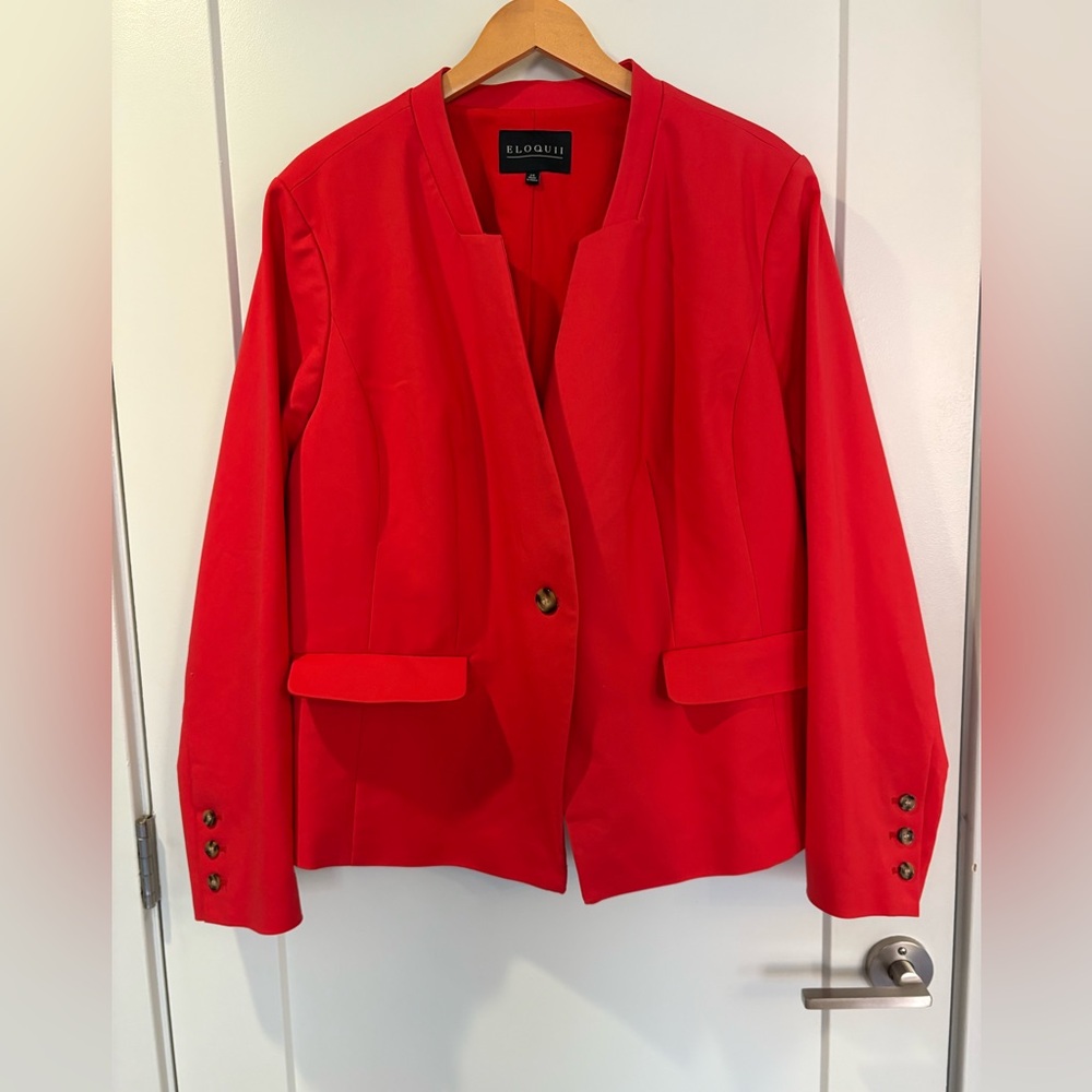 Eloquii Women's Vibrant Red Blazer